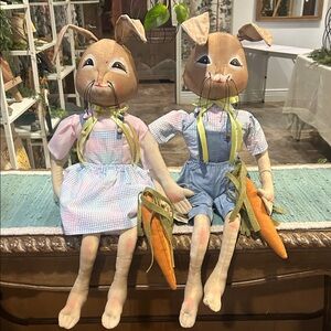 NWT Joe Spencer Gathered Traditions Pascal and Palma 24” Easter Collectibles.